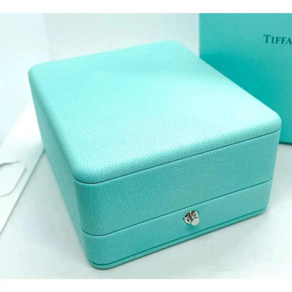 Tiffany & Co. Blue Leather Necklace Holder Box Case 4
